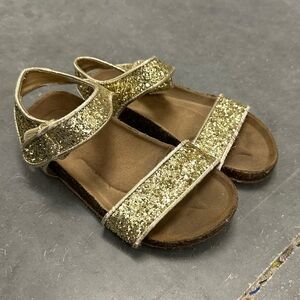 J. Crew Kids' Gold Glitter Strap Sandals